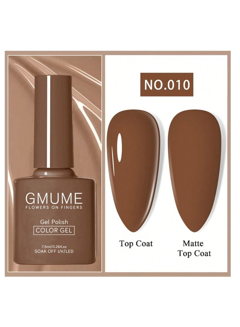 GMUME Caramel Brown Gel Nail Polish 7.5ml Warm Chestnut Earth Tone, UV/LED Cured Soak-Off - Image 2